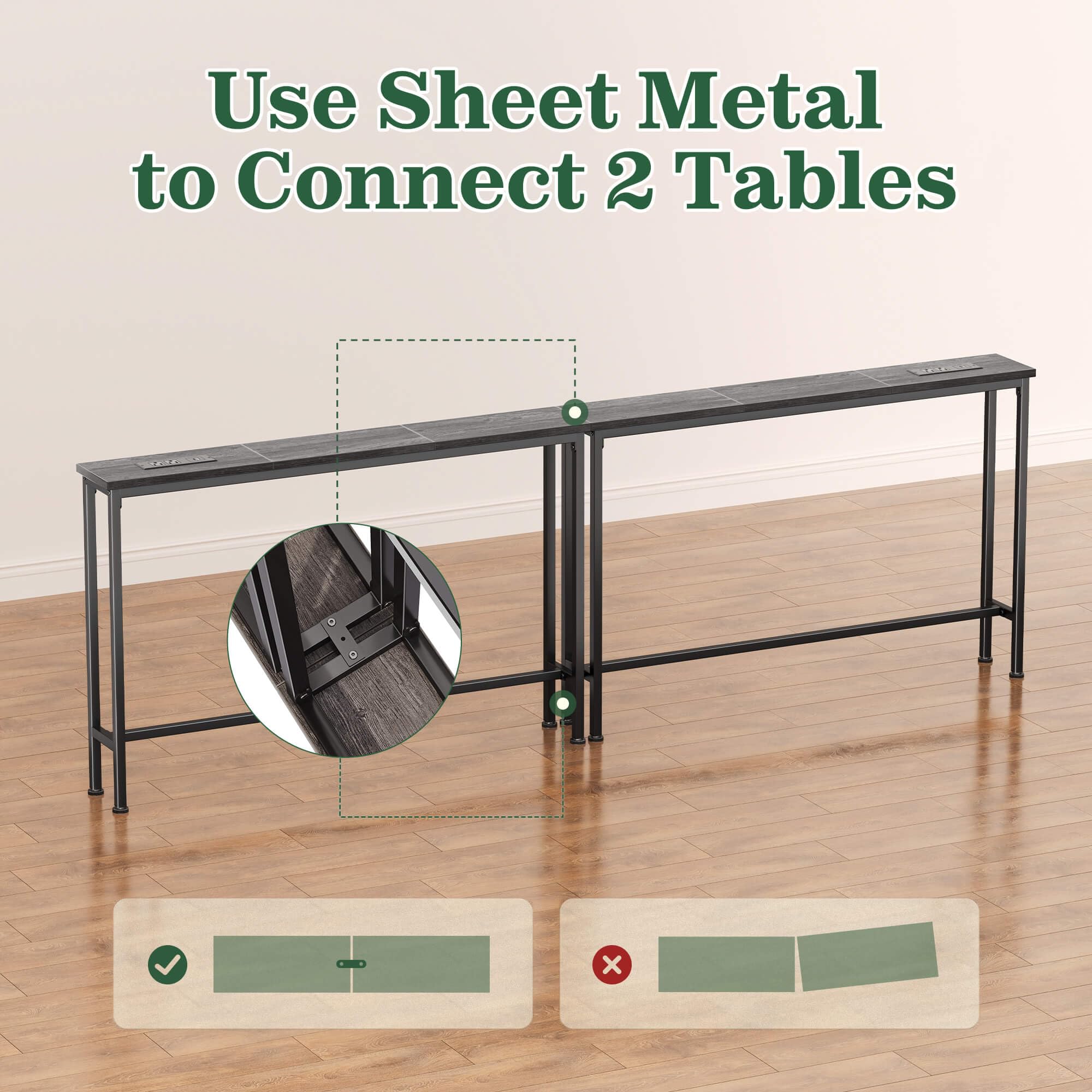 SUPERJARE adjustable-feet-help-level on uneven floors for a balanced table.