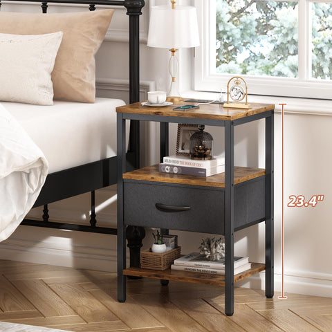SUPERJARE bed side-table fabric-drawer adds hidden storage for small items
