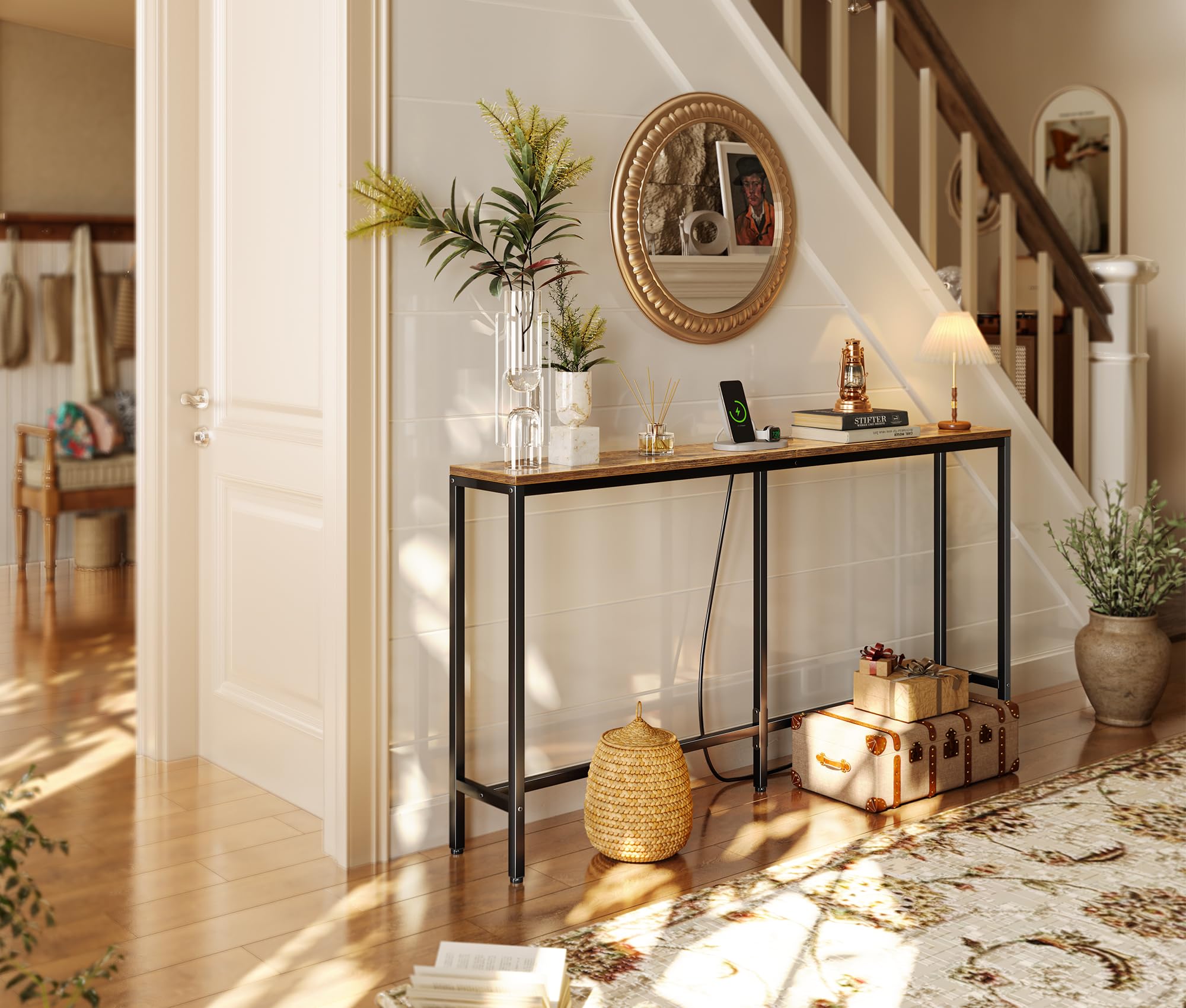 SUPERJARE console table plant space beside sunny window for greenery
