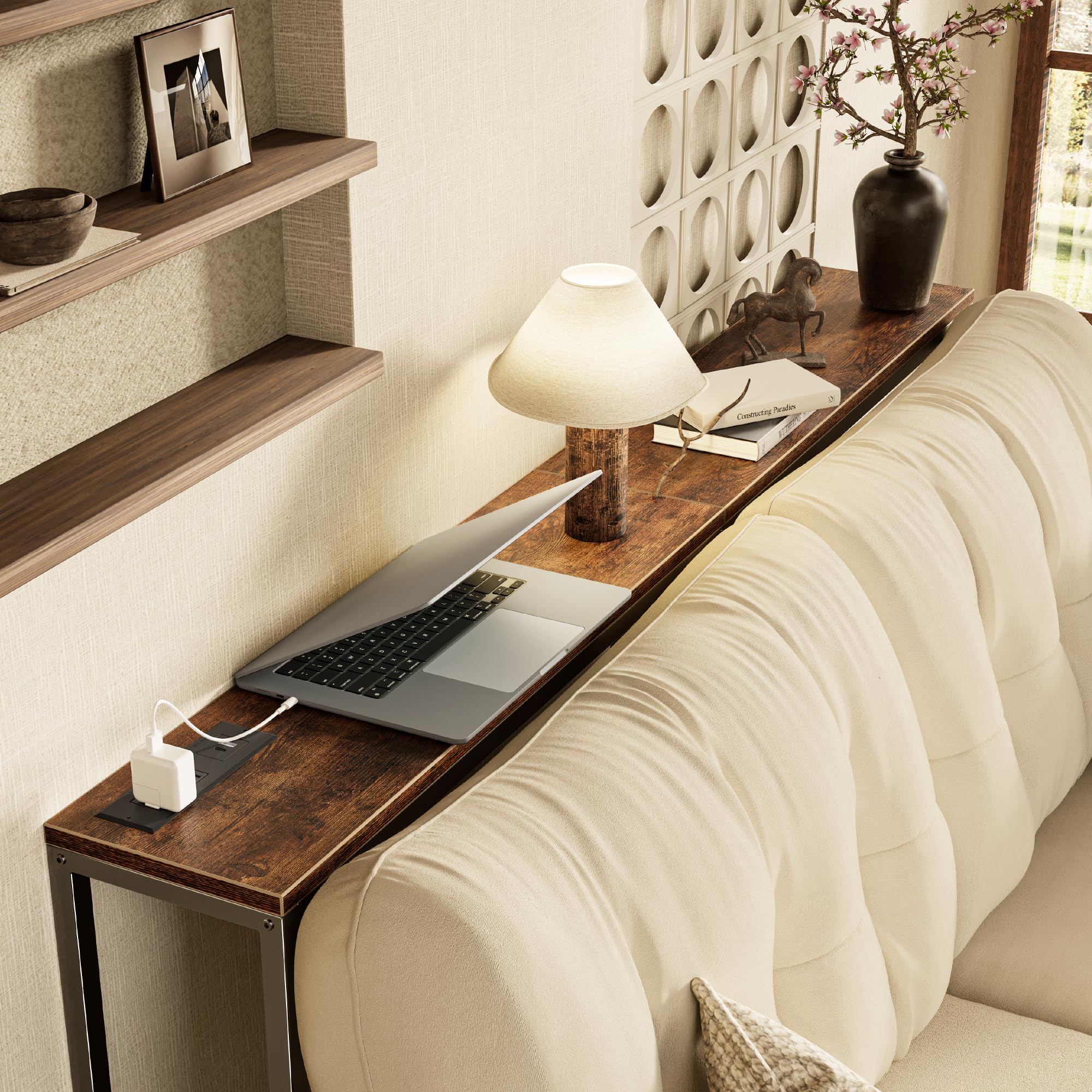 SUPERJARE console table USB Type-C ports close at hand for charging