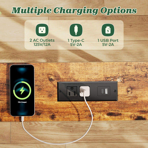 SUPERJARE console with charging station behind sofa.
