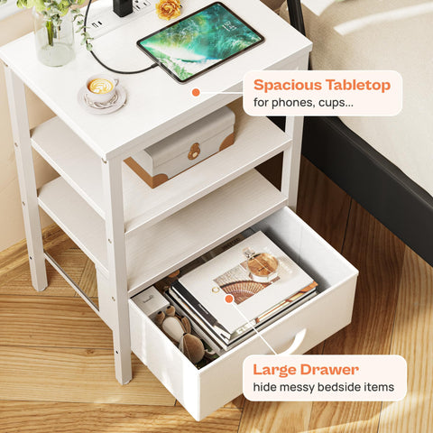 SUPERJARE durable P2 particle board and fabric drawer support long-lasting use.