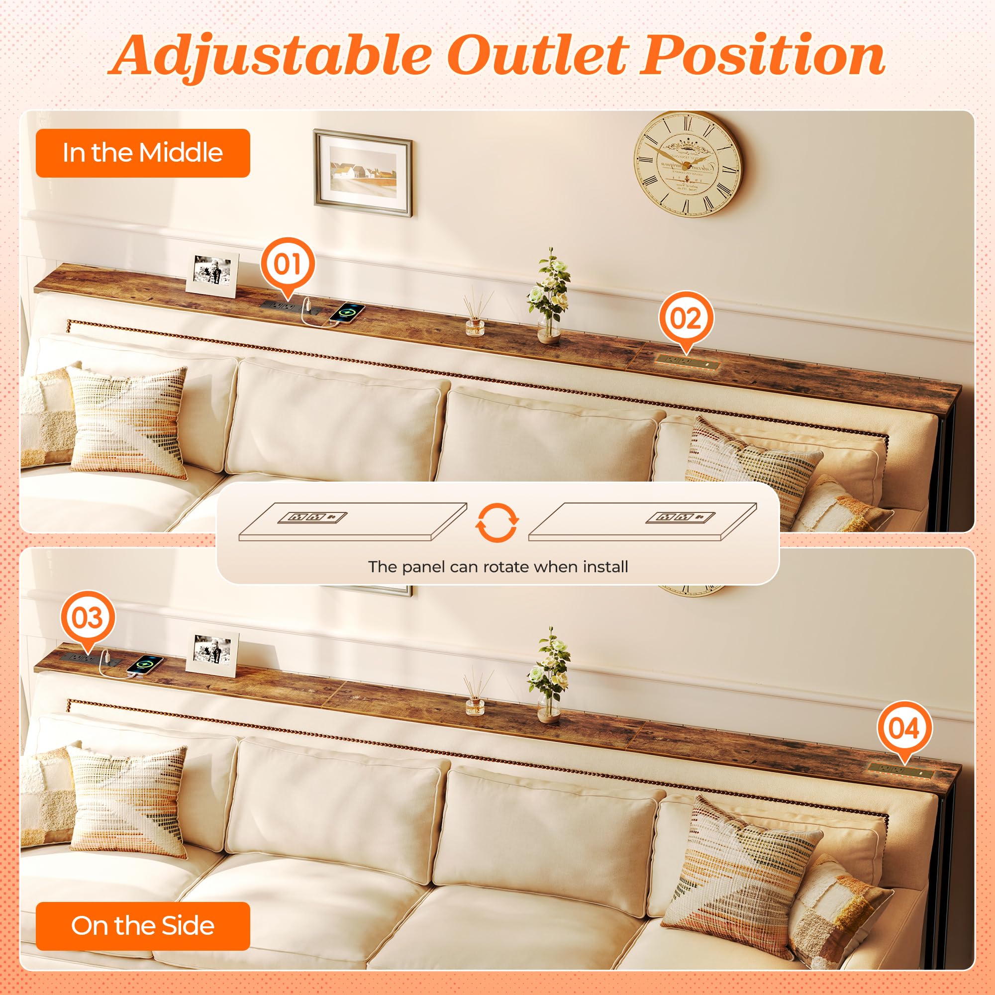 SUPERJARE narrow profile preserves wall vents and airflow in tight spaces.