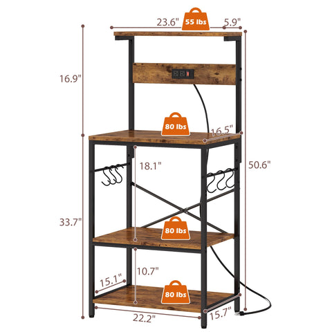 Easy, numbered assembly process for the SUPERJARE kitchen bakers rack