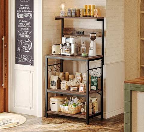 Versatile SUPERJARE rack doubles as a coffee bar and storage shelf