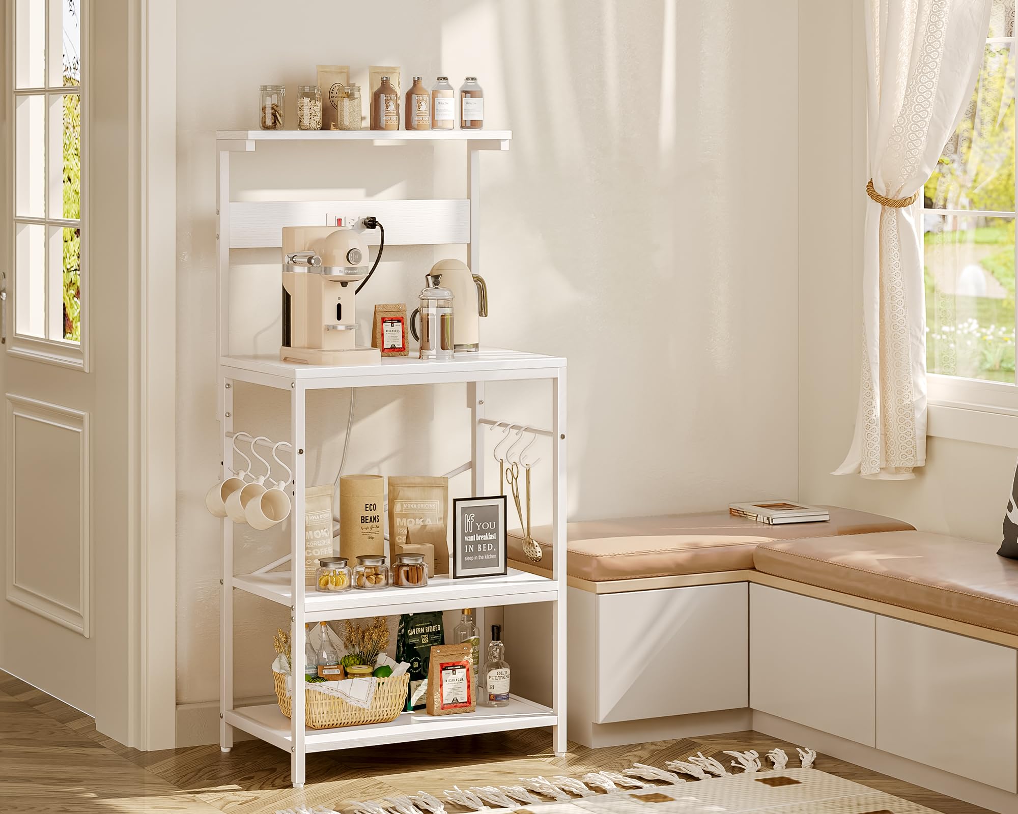 SUPERJARE front-view shows balanced shelves and sturdy build