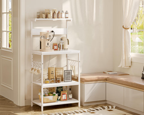 SUPERJARE front-view shows balanced shelves and sturdy build