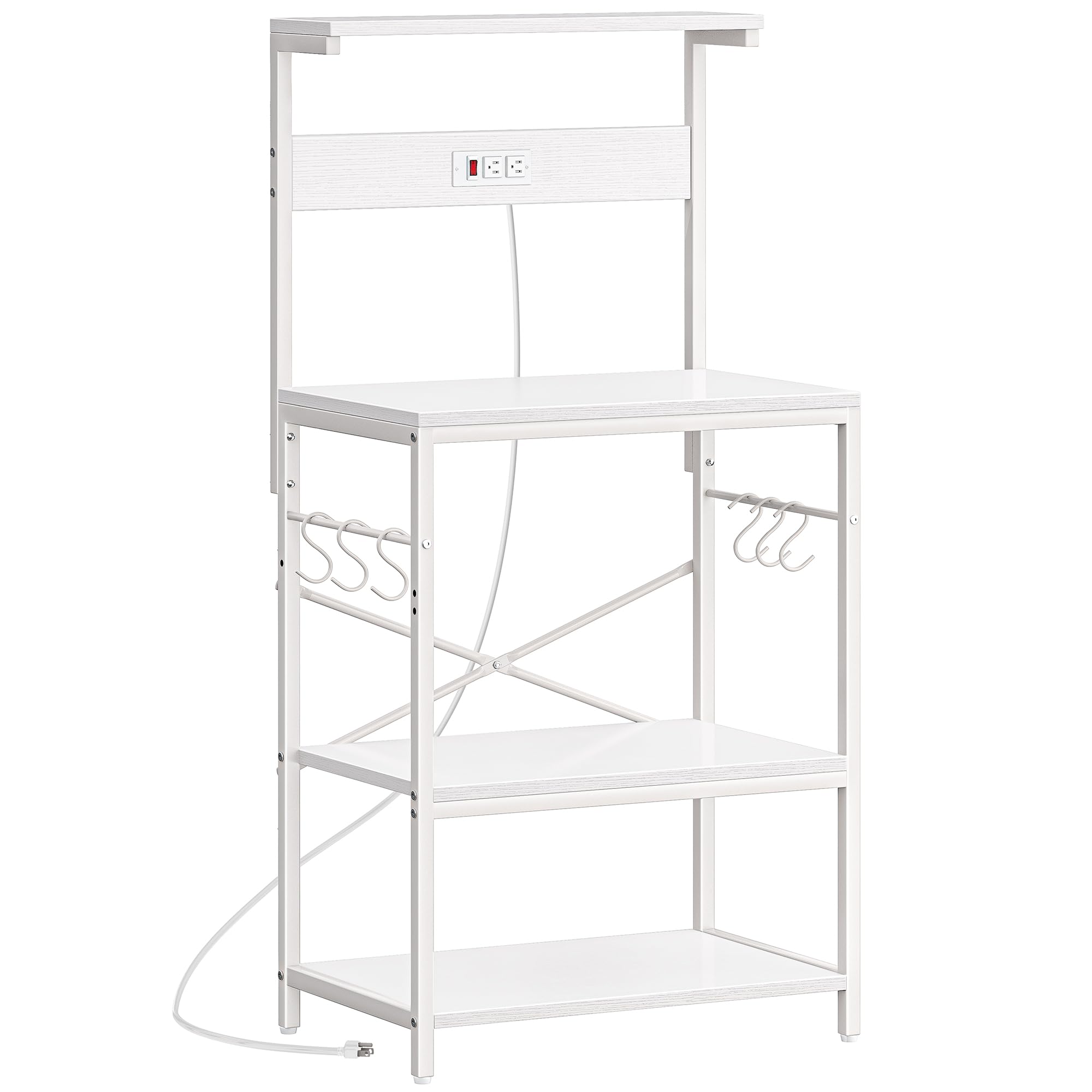 SUPERJARE power-outlet kitchen rack for tidy charging near the coffee bar
