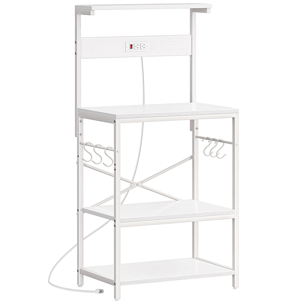 SUPERJARE power-outlet kitchen rack for tidy charging near the coffee bar