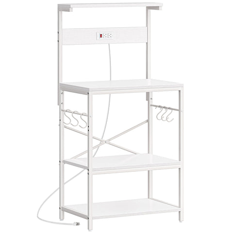 SUPERJARE power-outlet kitchen rack for tidy charging near the coffee bar
