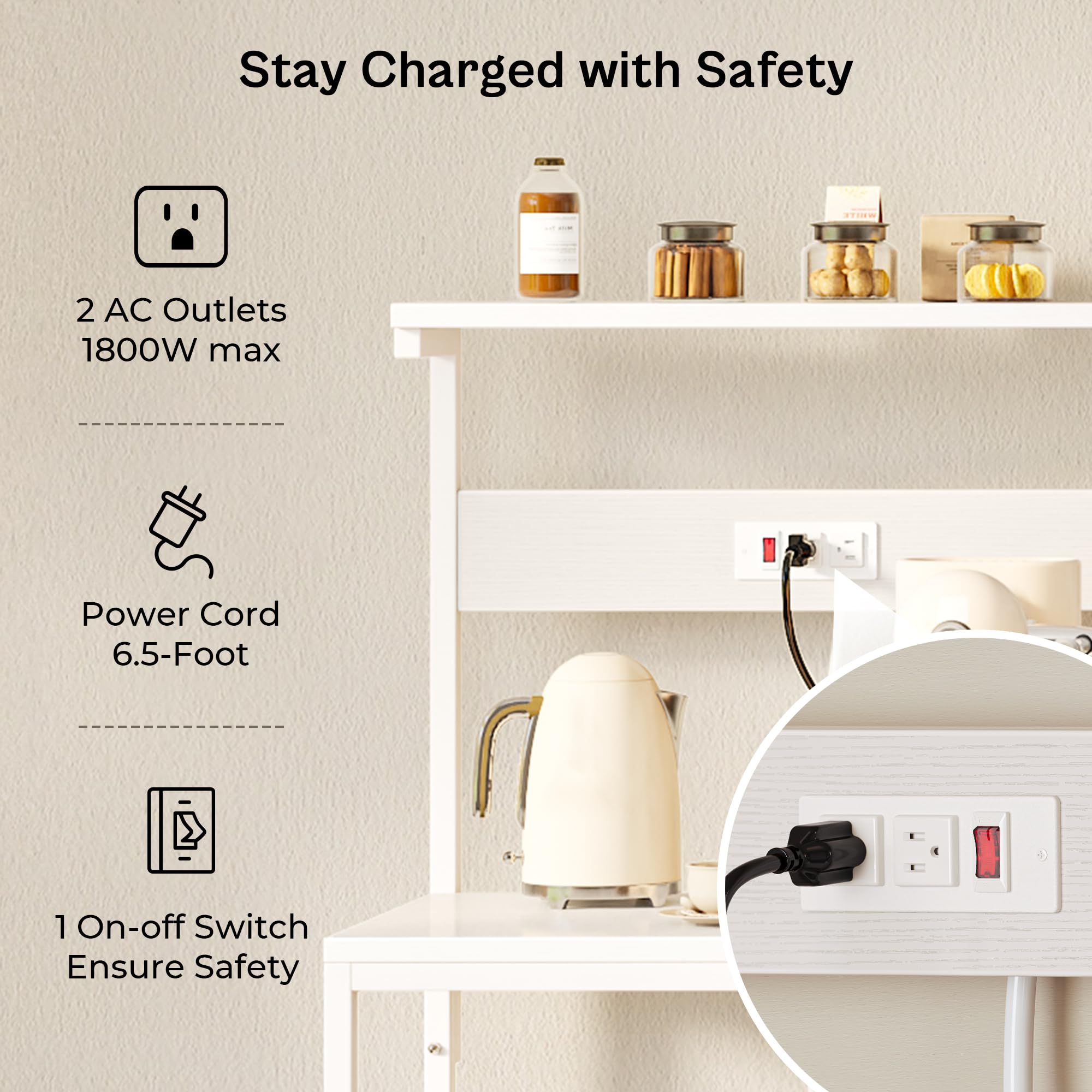 SUPERJARE removable shelf adapts for taller appliances and flexible storage