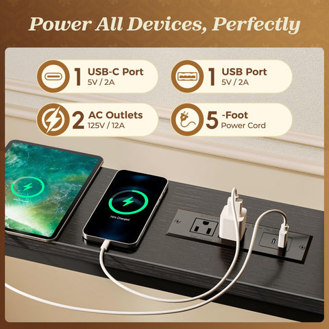 SUPERJARE narrow console fits between couch and wall for extra surface.