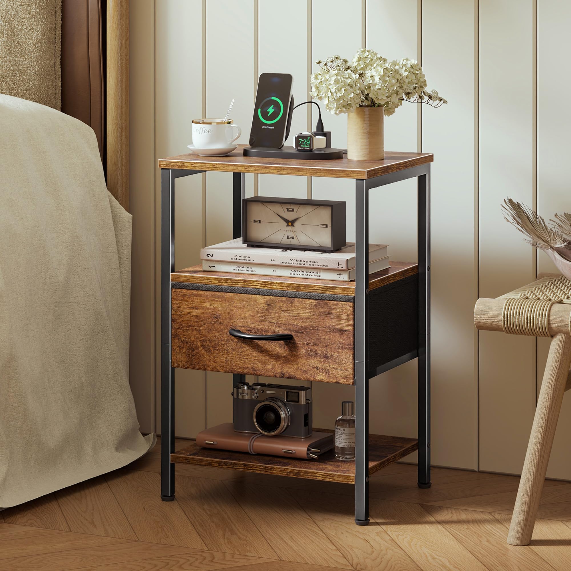 SUPERJARE adjustable fabric drawer demonstrates two height options.