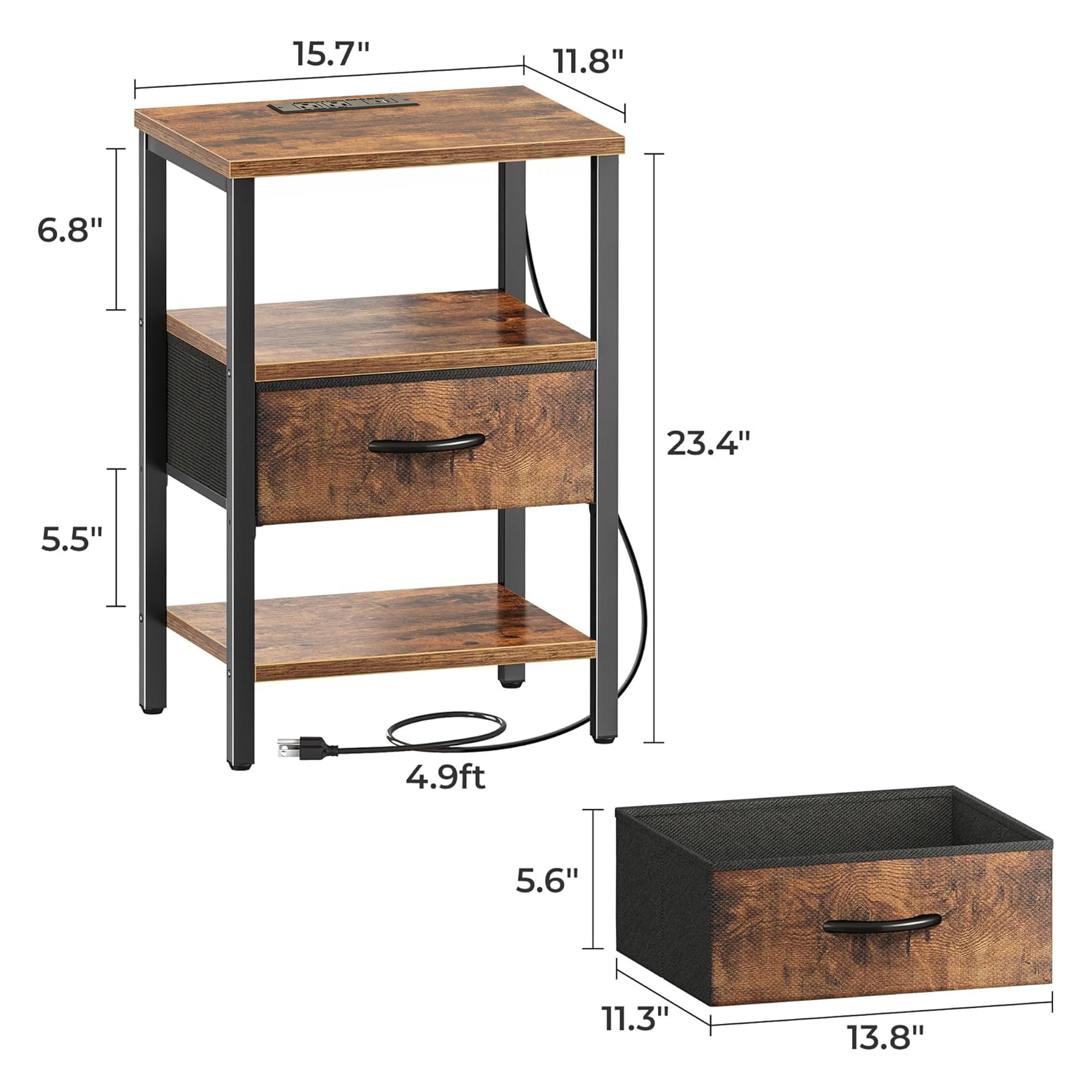 SUPERJARE adjustable feet keep the table steady.