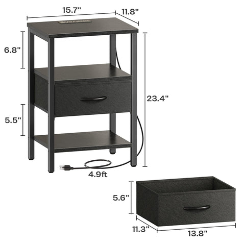 SuperJARE nightstand adjustable feet ensure stable placement.