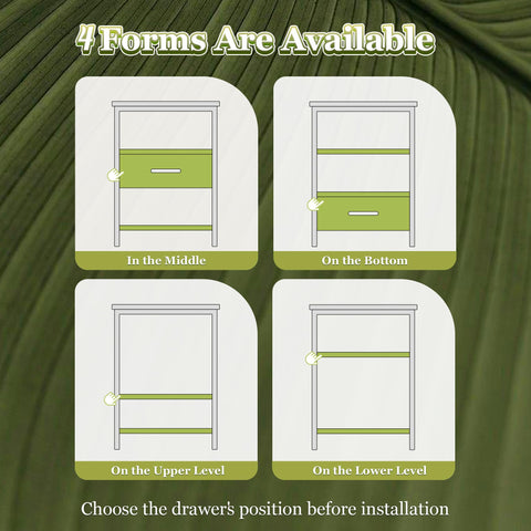 SuperJARE nightstand uses P2 particle board for durable construction.