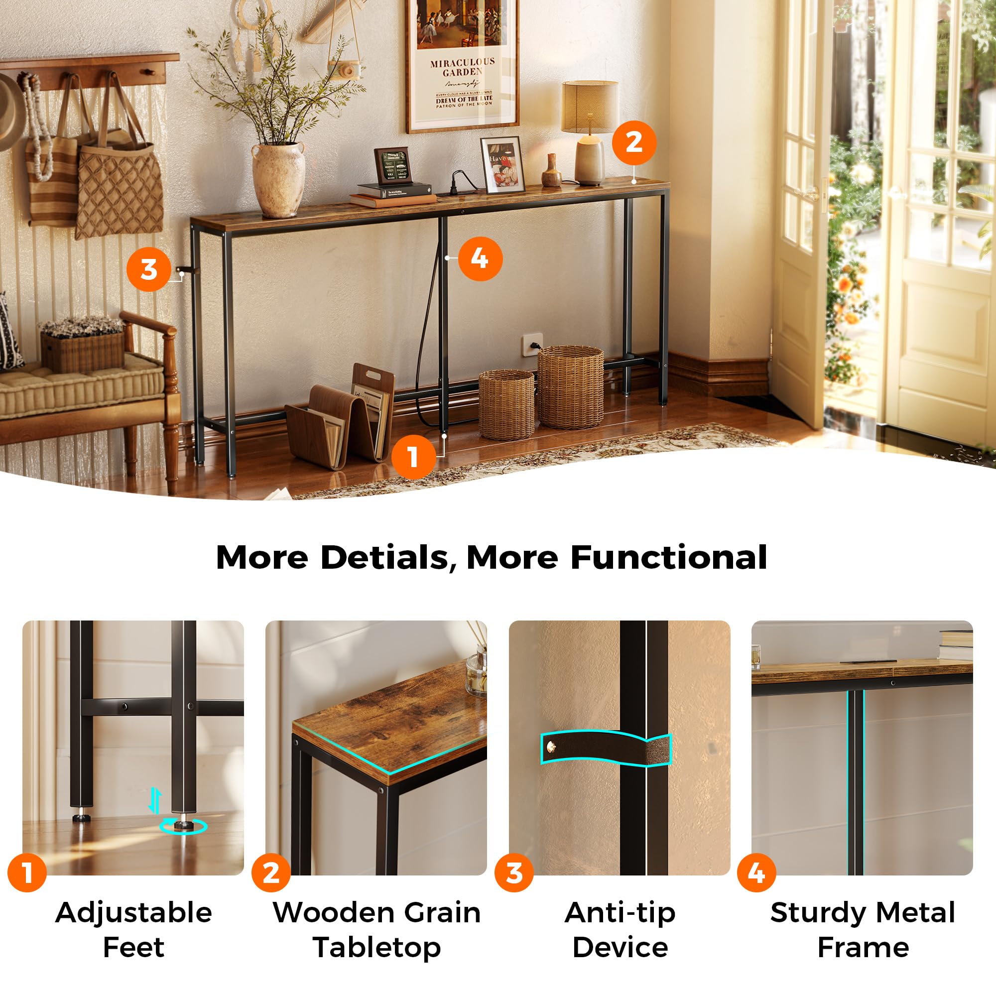 Rustic brown finish adds warm style to living rooms and hallways