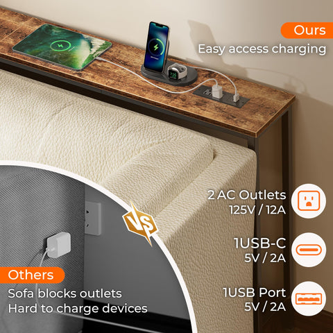 SUPERJARE engineered wood and metal frame provide durable daily use support.
