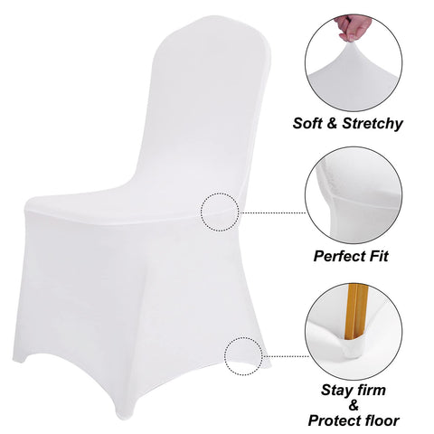 SuperO chair cover on banquet chair demonstrates secure universal fit.