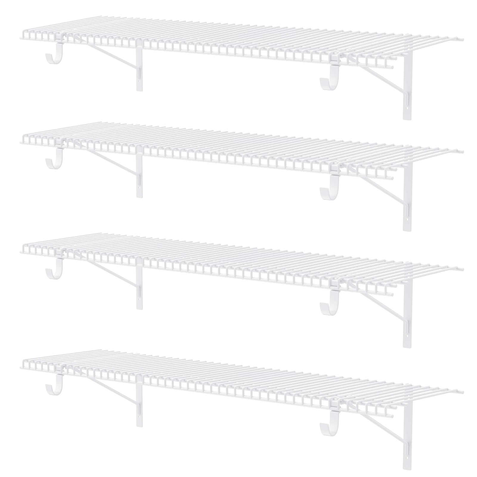 Supforce 4-pack closet shelves with triangular brackets for sturdy storage