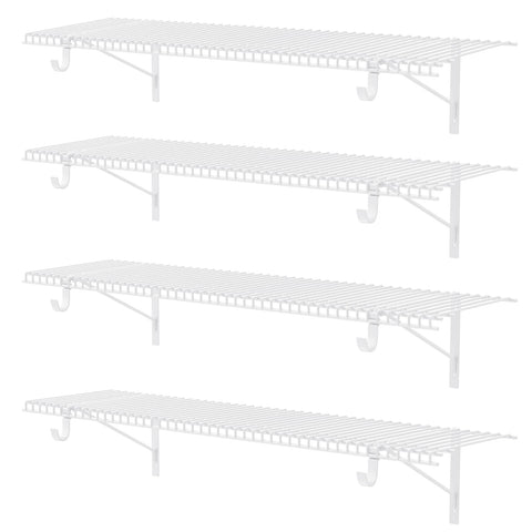 Supforce 4-pack closet shelves with triangular brackets for sturdy storage