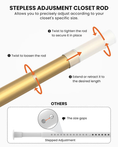 Supforce 1.3-inch diameter rod provides sturdy hanging.