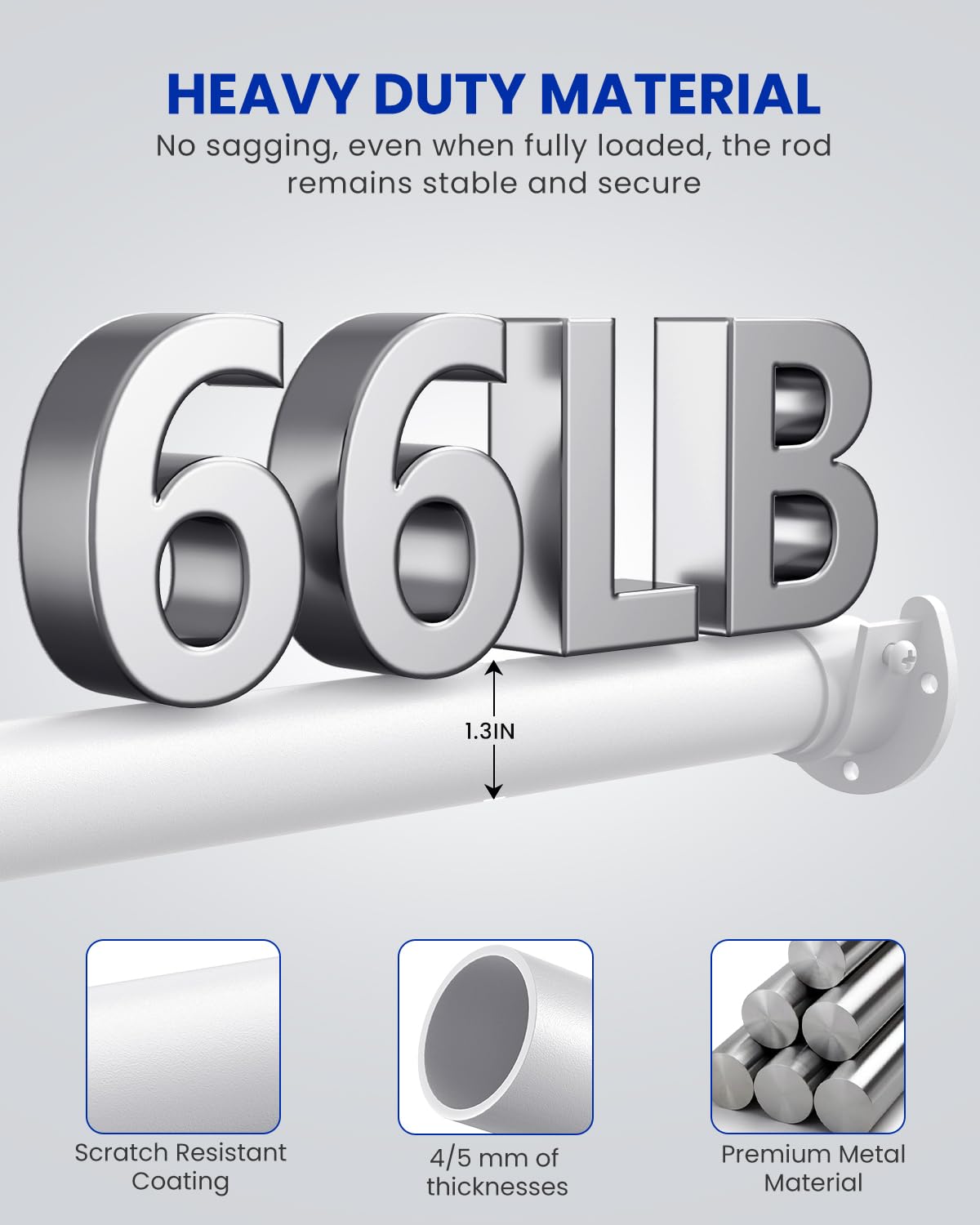 Supforce closet rod installation is quick and easy with simple brackets.