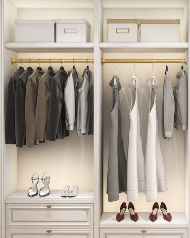 Supforce closet rod supports tidy wardrobe organization.