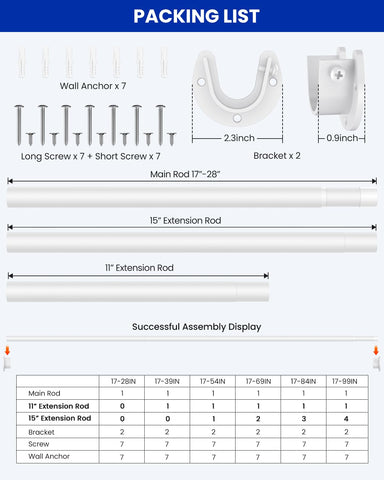Supforce closet rod in white finish blends with any closet decor.