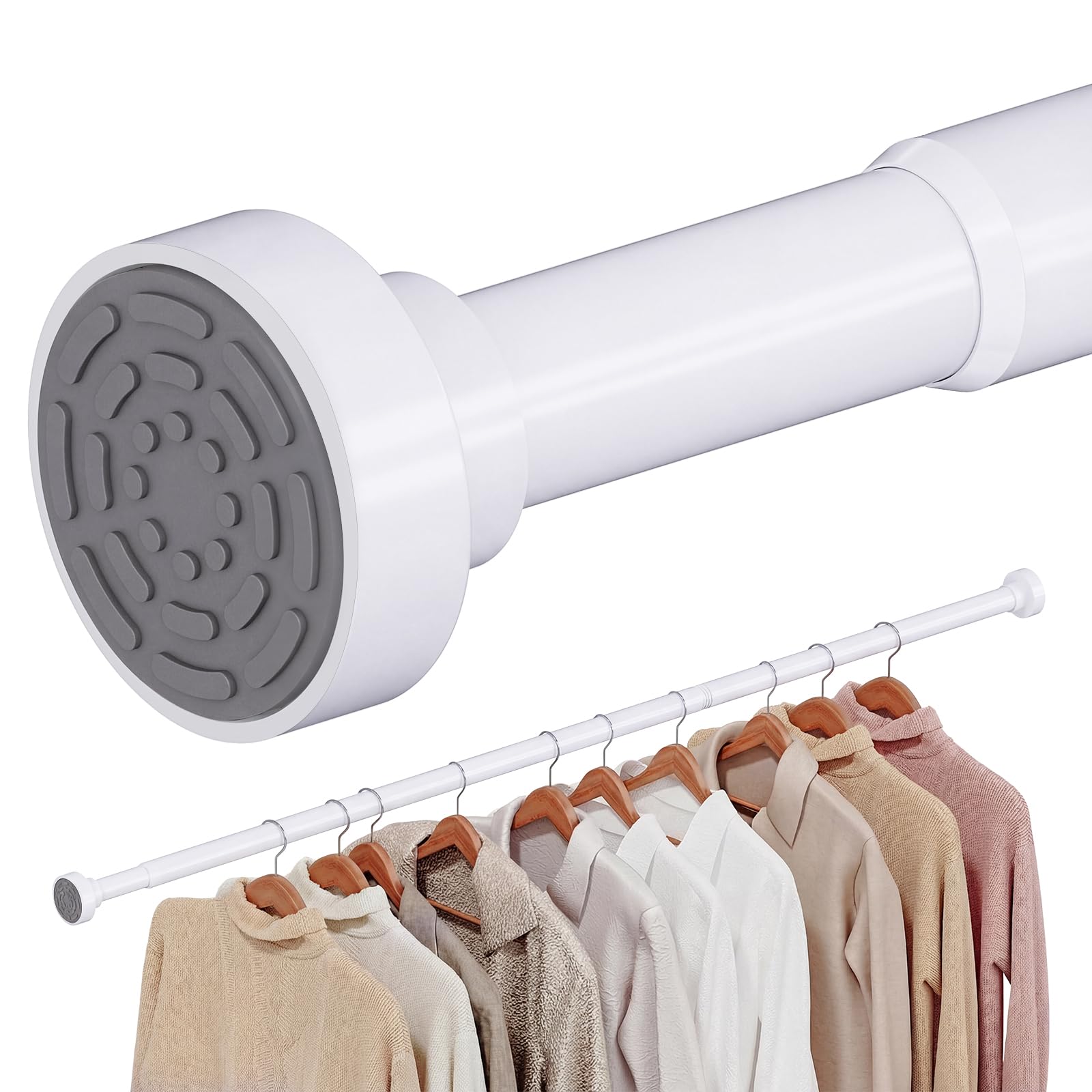 Supforce no-drill closet rod extended length for extra hanging space.