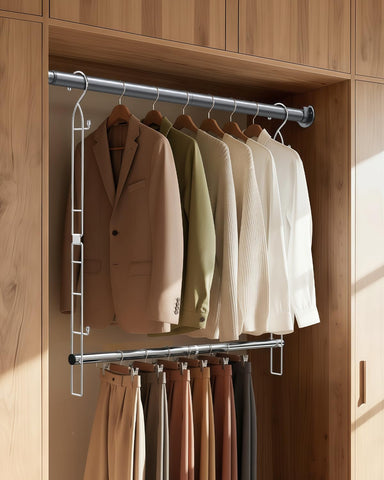 Supforce space-saving design frees room in cramped closets.