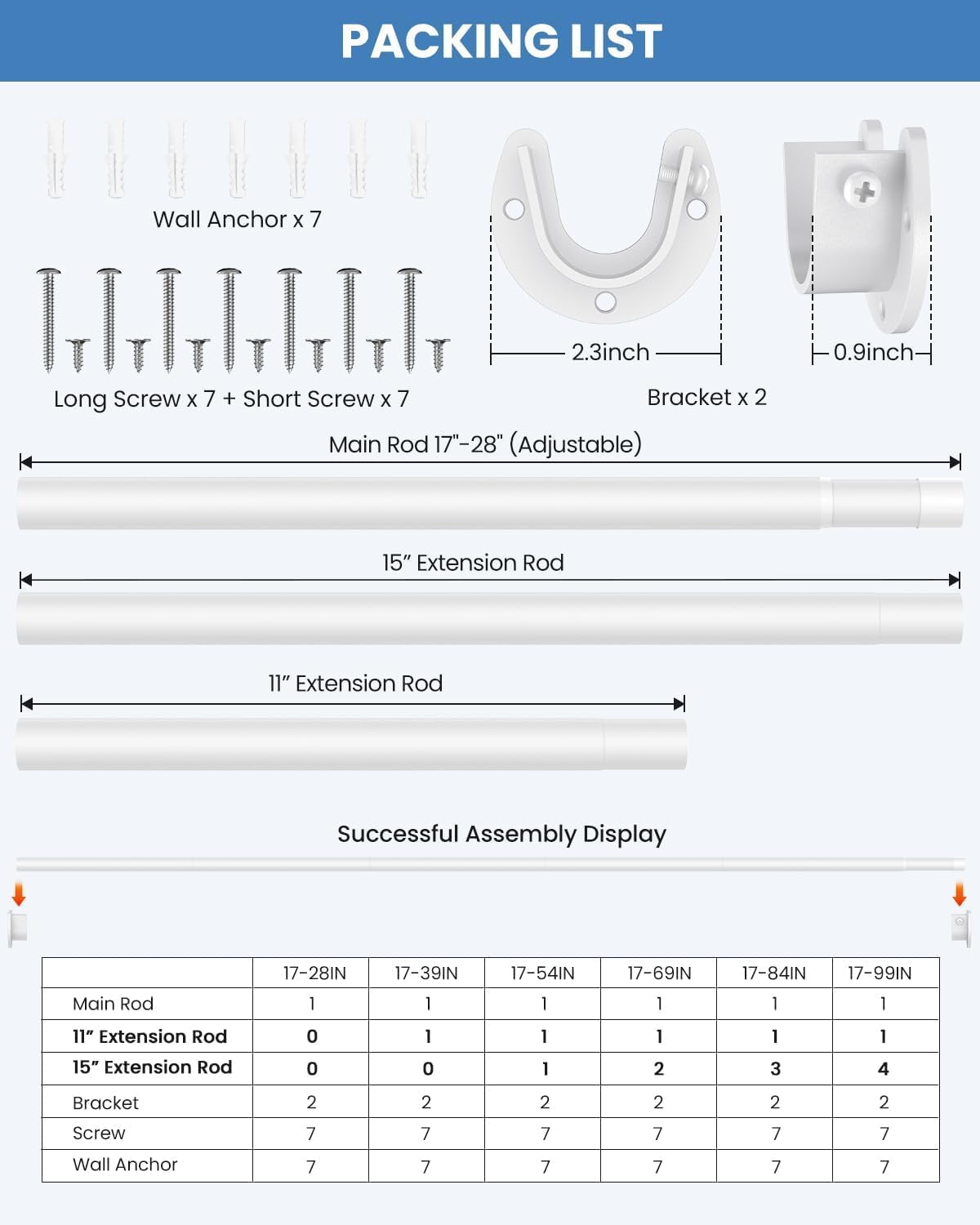 White finish Supforce closet rod brightens laundry space