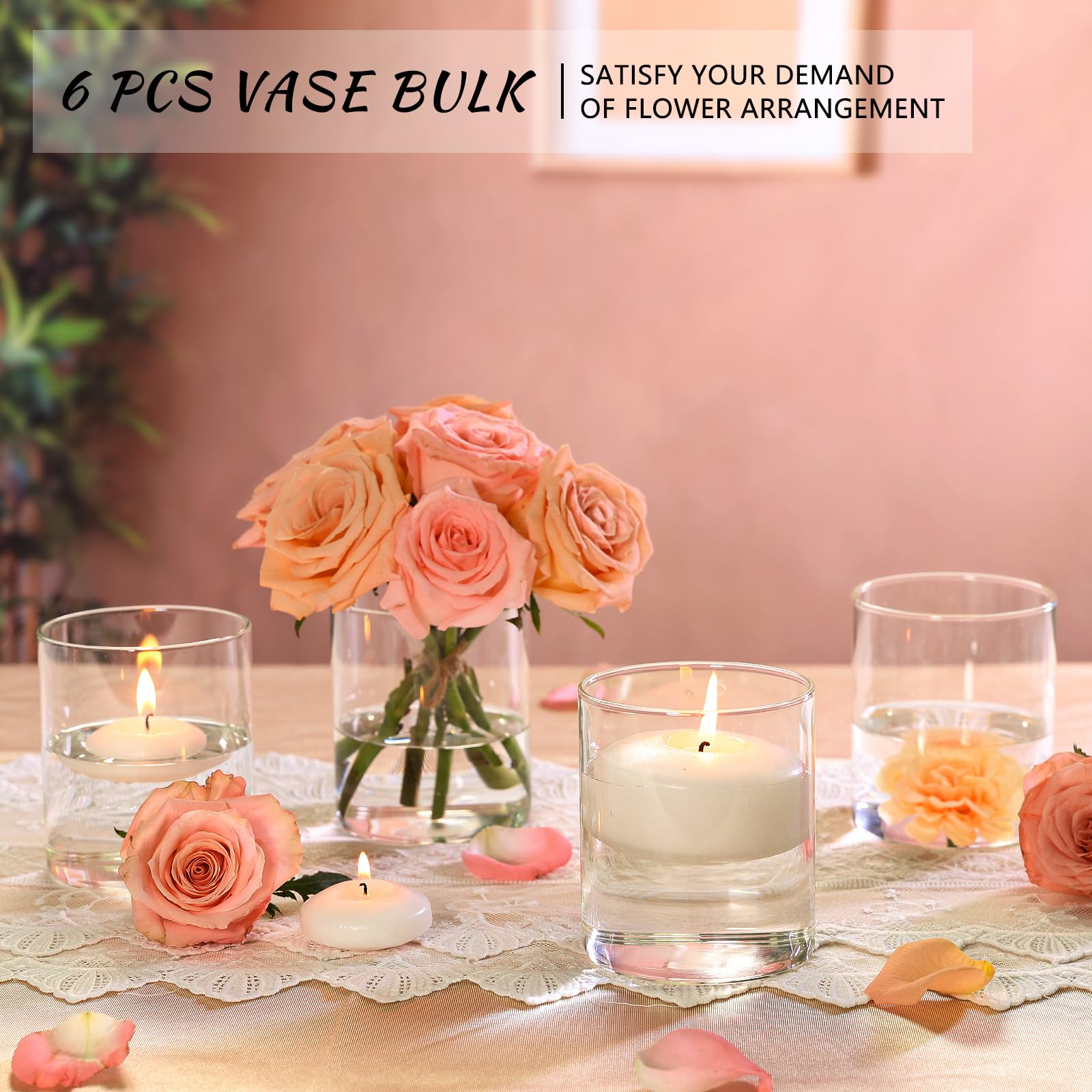 SUPMIND clear vases for succulents and petals add modern décor accents.