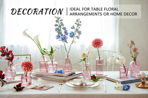 SUPMIND durable thick-glass vases provide sturdy display for bouquets.