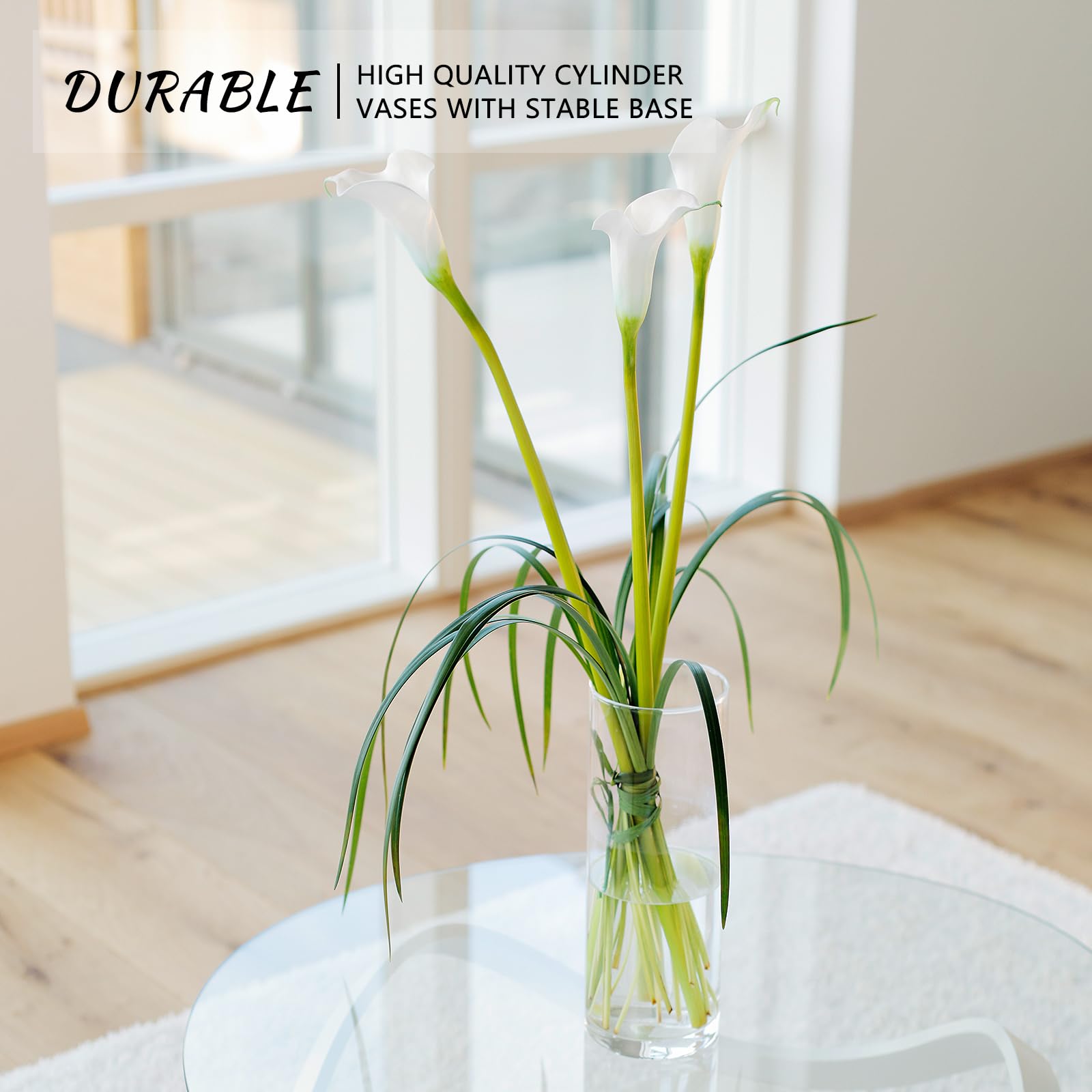 SUPMIND elegant clear vase for table decor and ambiance