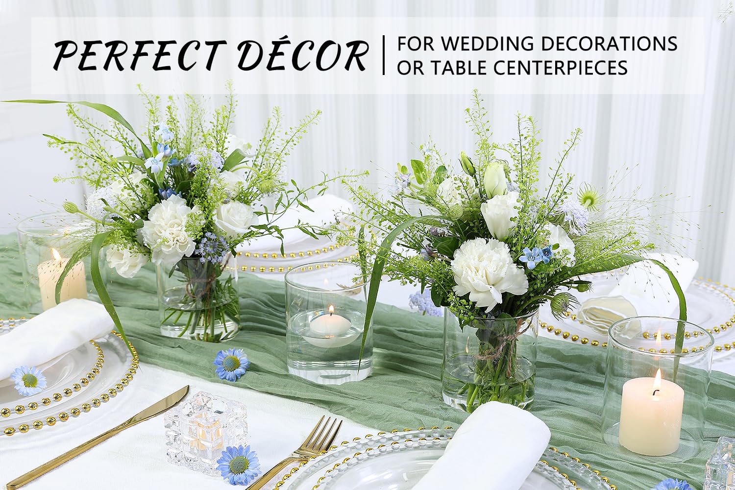 SUPMIND hurricane candle holder vase enhances table settings at events.