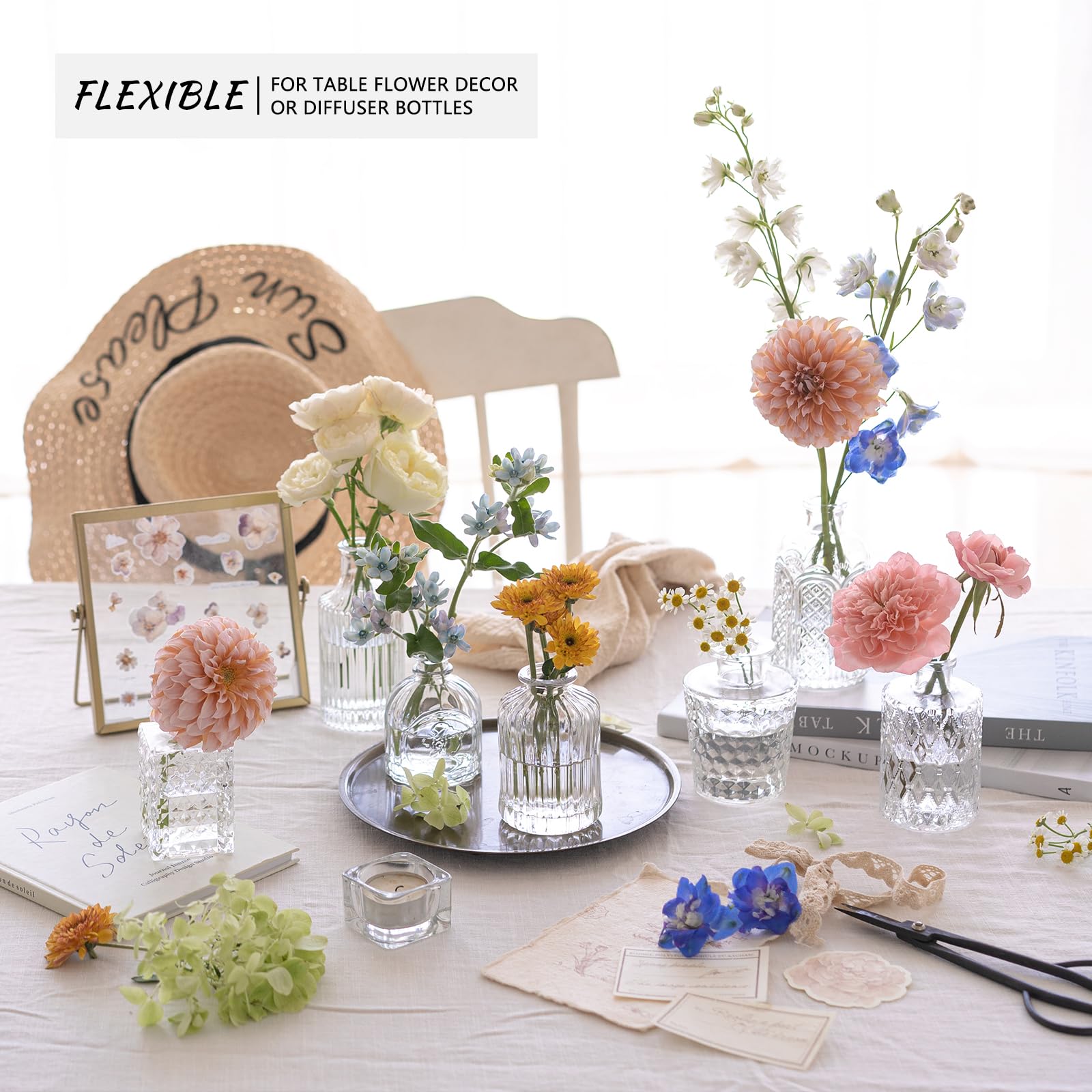 SUPMIND durable glass vases ideal for home decor and floral displays