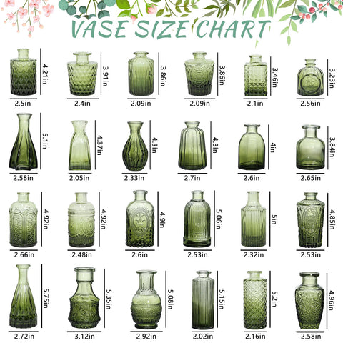SUPMIND Green glass vases showcasing compact buds with light-catching charm