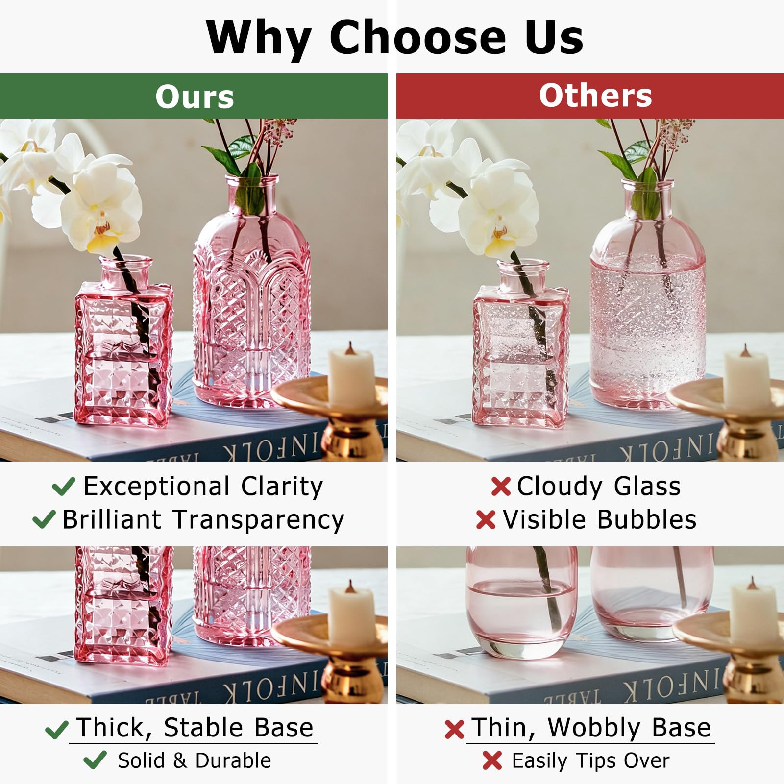 SUPMIND packaging protects each vase during shipping for safe delivery.