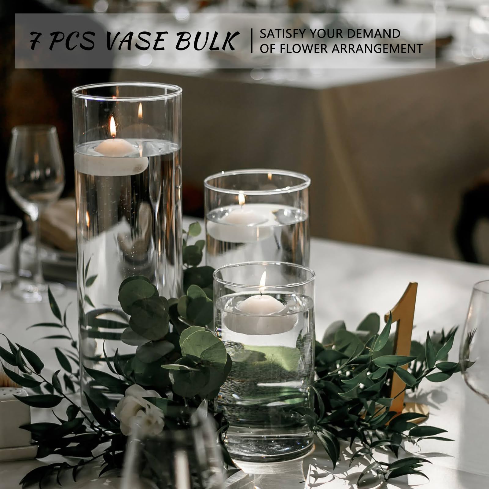 SUPMIND tall cylinder vase used as wedding decor centerpiece