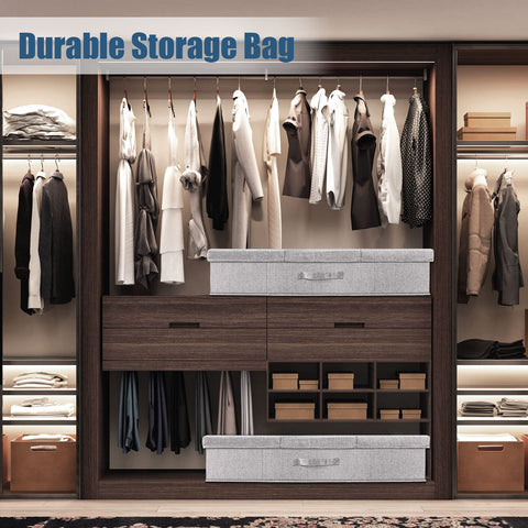 Supowin dorm-friendly storage bin for organizing clothes, shoes, or blankets.
