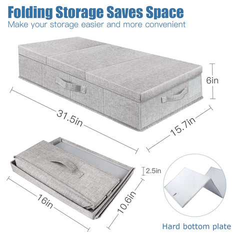 Supowin foldable underbed storage bin with lid, save space when not in use.