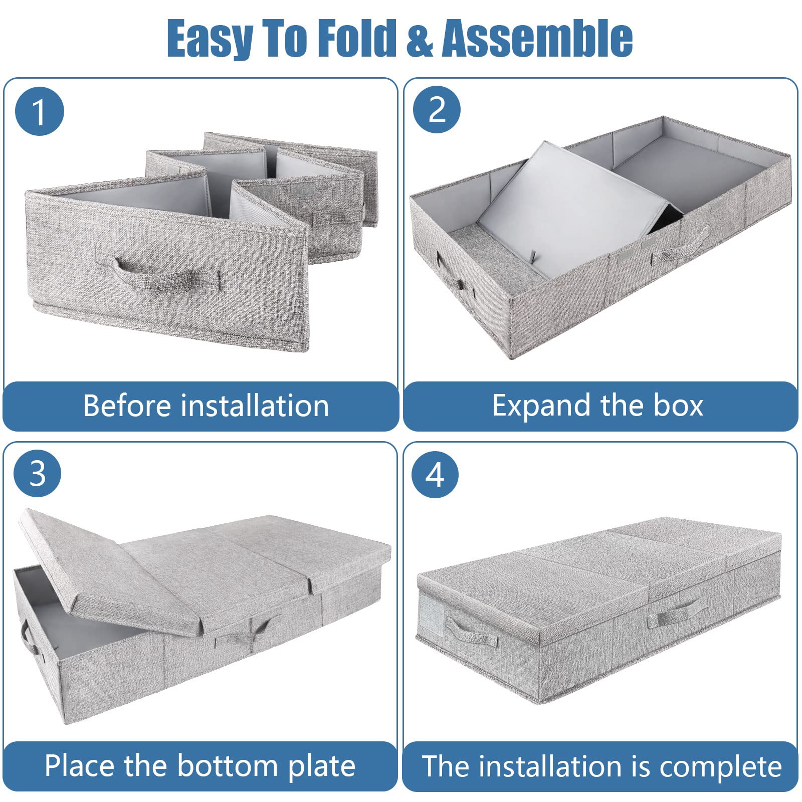 Supowin sturdy underbed bin with PP boards for lasting shape and strength.