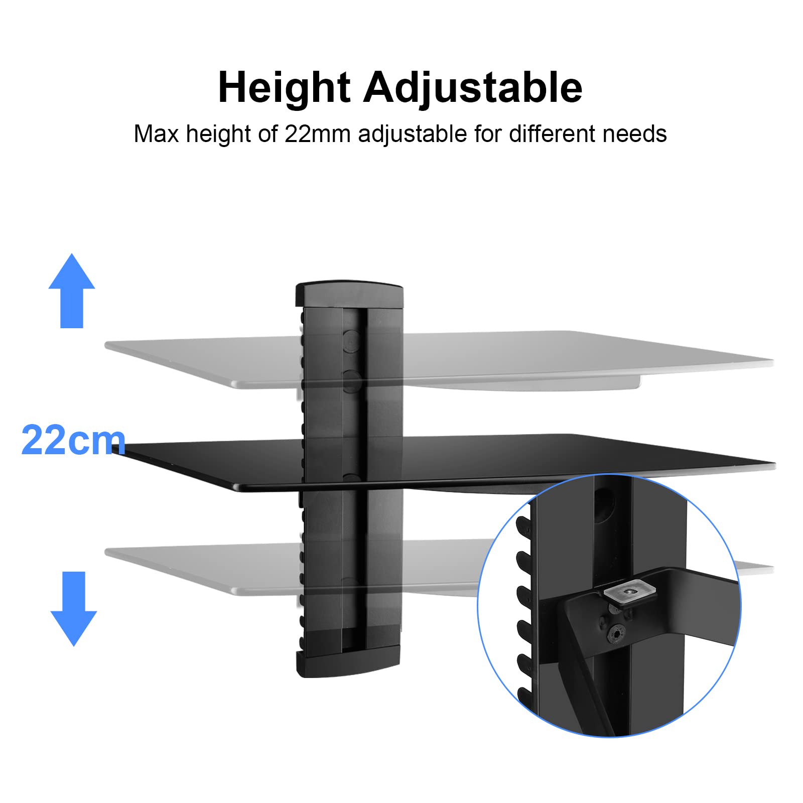 Suptek cable management channel hides wires for a clean look.