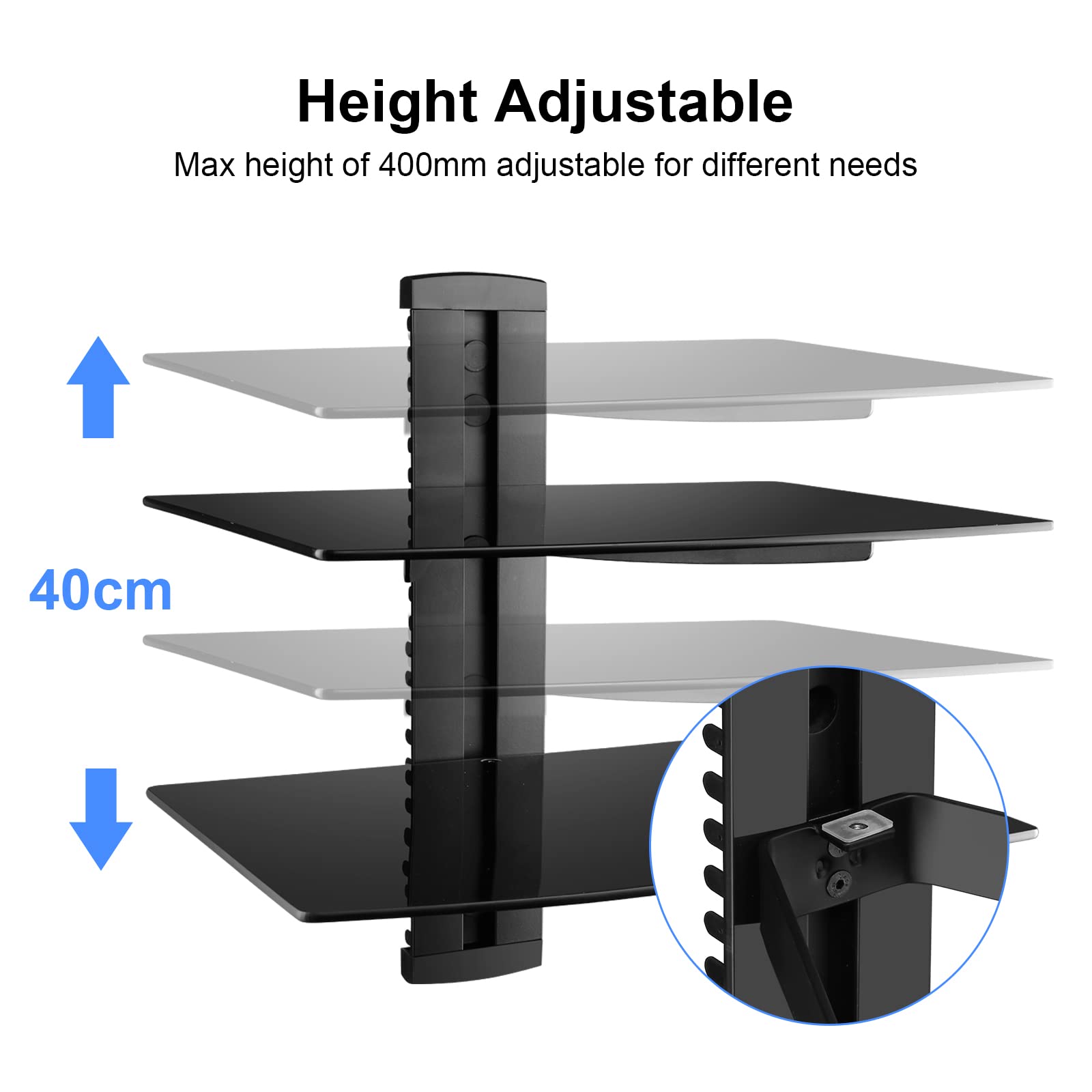 Suptek silver powder-coated aluminum rail on wall.