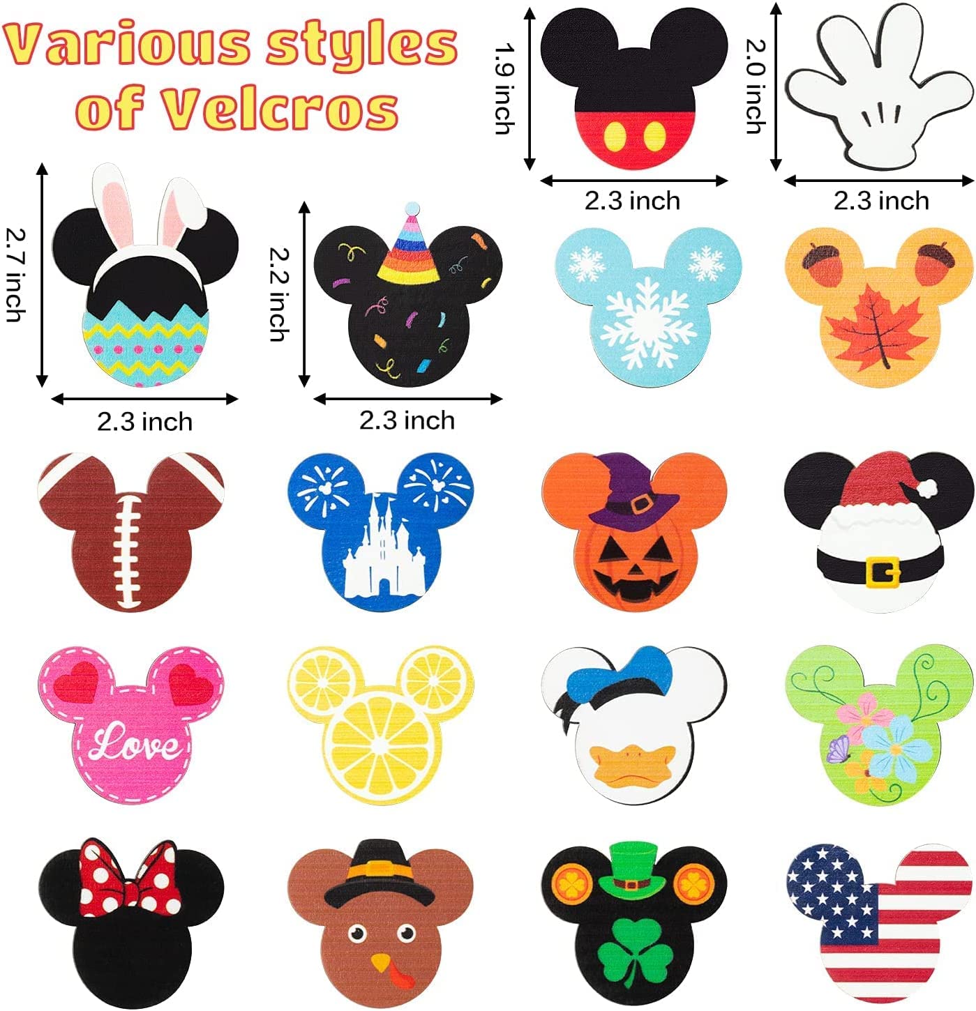 SUPYFD interchangeable plaques with hook and loop fastener for quick seasonal updates