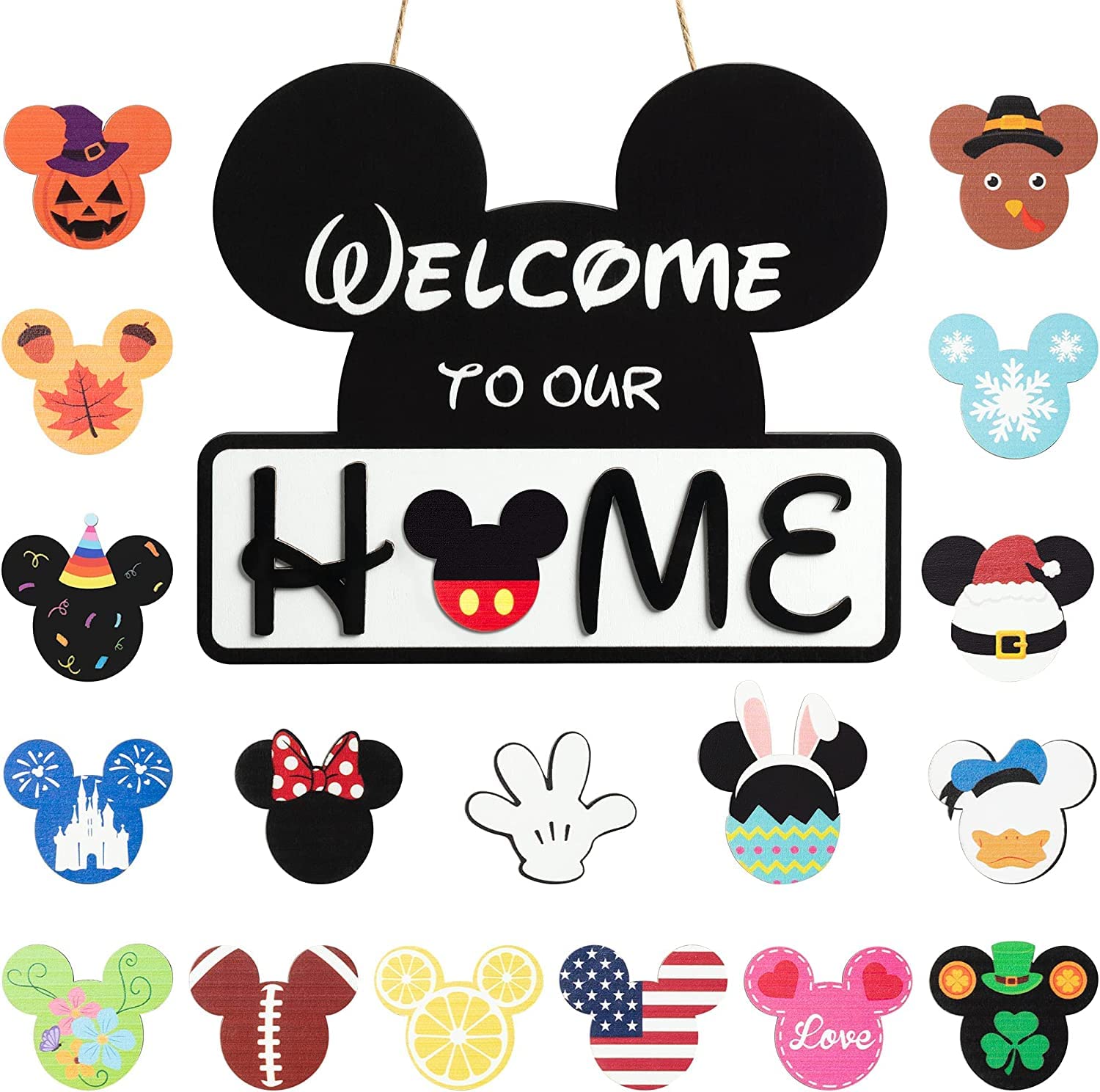 SUPYFD welcome sign on wood panel for front door decor and inviting entry