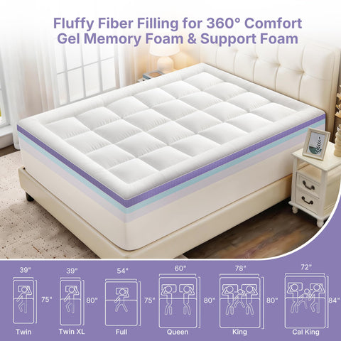 Machine-washable pillow-top cover makes cleaning effortless.