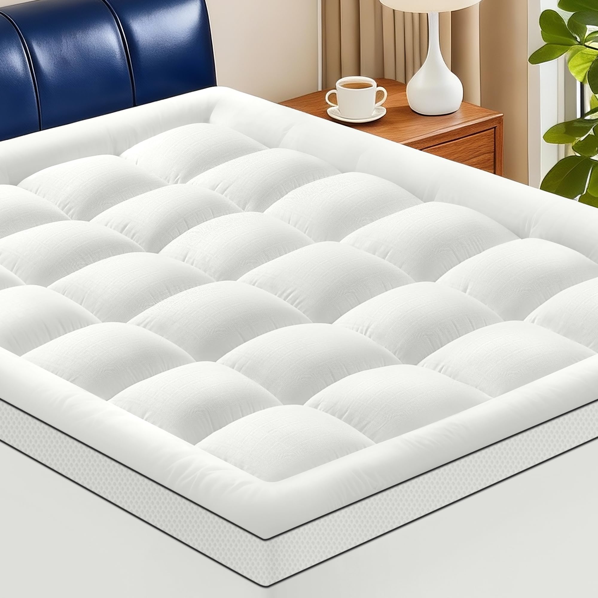 SurChic topper emphasizing breathable microfiber cover for cool sleep.