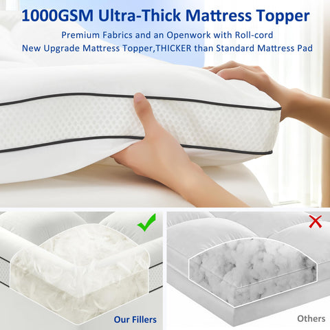 SurChic topper with adjustable depth fits 8–21 inches.